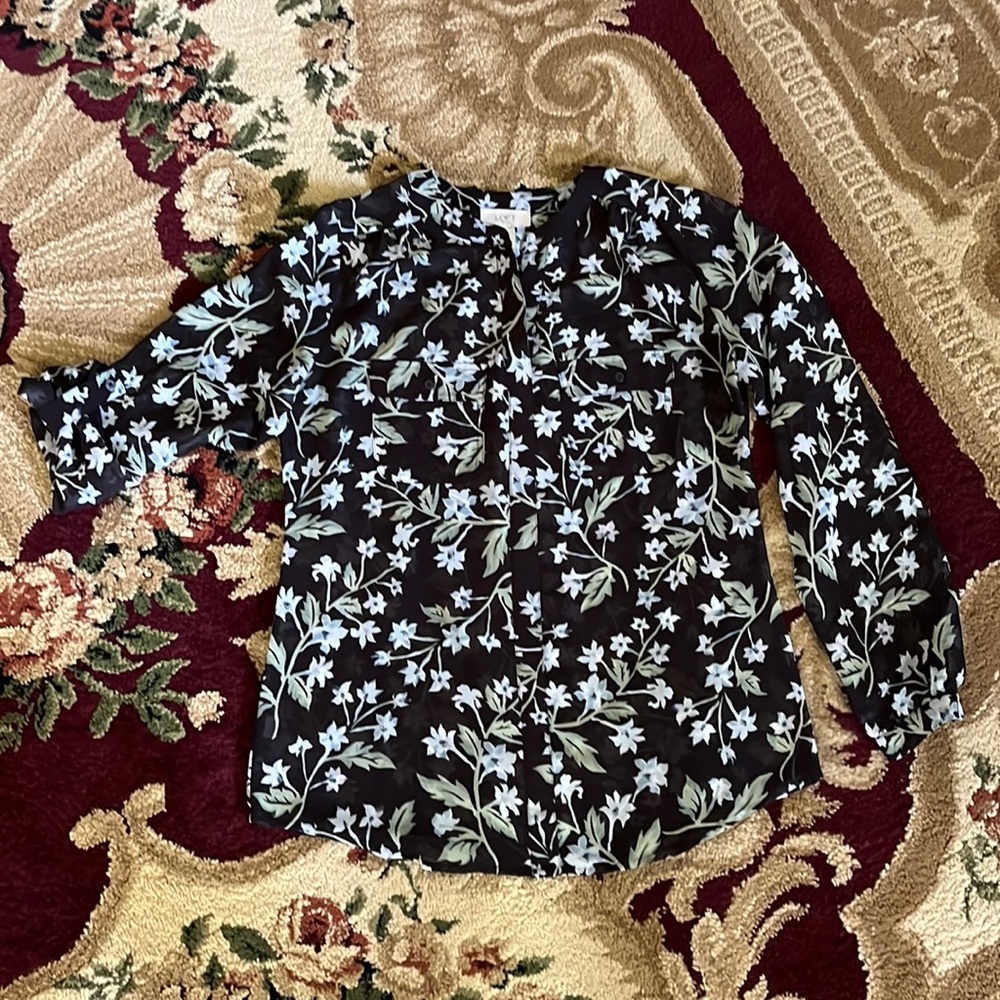 Loft sheer floral blouse size small